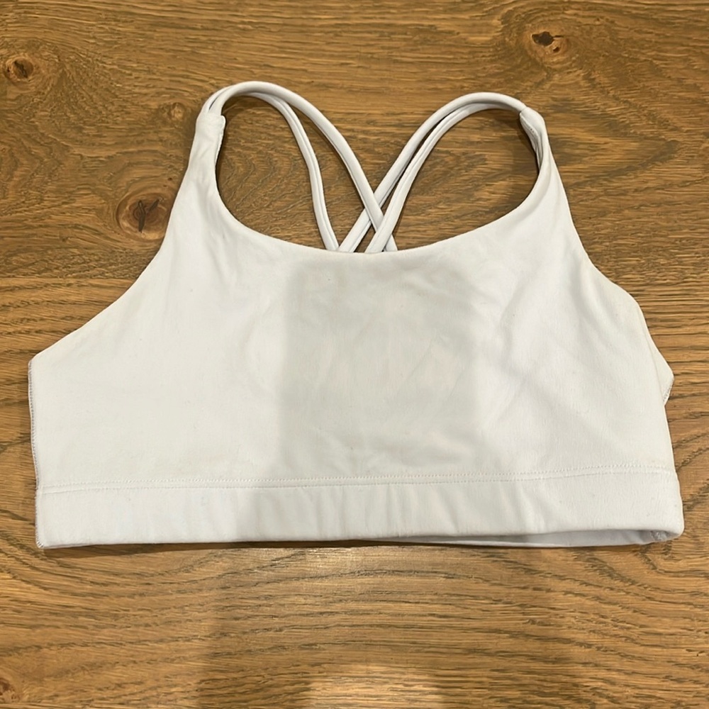 light blue sports bra